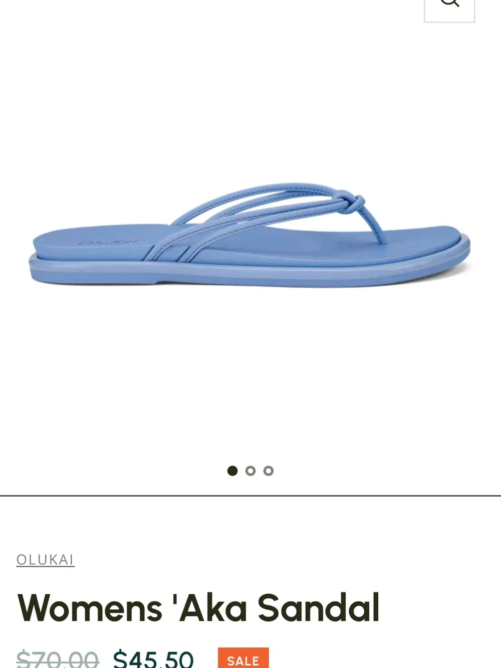 OluKai Women’s Light Blue Knotted Strap Flip Flop Sandal